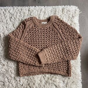 Z Supply Chunky Knit Brown Sweater See Through Medium